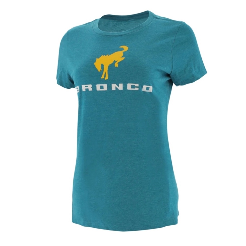 NWT Ford Bronco Womens Stacked Logo V Neck T-Shirt